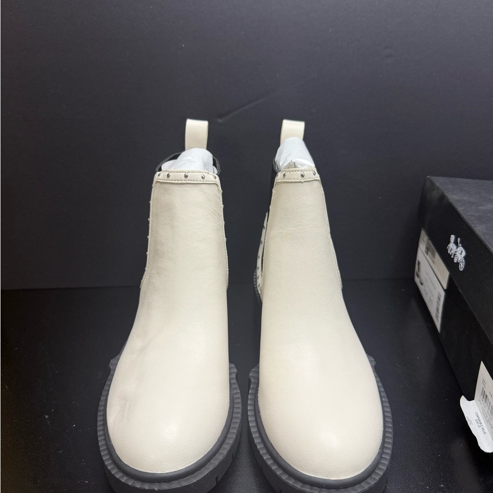 Coach White Lory Leather Bootie